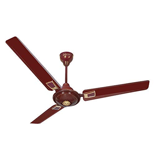 DIGISMART Apsara 1200mm Ceiling Fan, 390 RPM High Speed Air Delivery, Aerodynamic Larger Blade, Anti Dust Coating, 60 Watt Motor, 2 Years Warranty (Deco Brown)