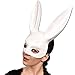 Produktbild Sexy Bunny Halbmaske mit langen Ohren für Fasching (weiß Lack)