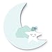 Produktbild luvel - (M8) XXL Deko-Mond Kinderzimmer Bilder Poster Wandtattoo Dekoration Babyzimmer (mintgrün, 30 x 30 x 0,5 cm)