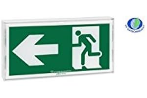 FIRELESS Bloc de secours LED URA/BAES d'évacuation, Éclairage de sécurité, Lumière d'évacuation, Moderne, Blanc, Rectangulaire, Montage au plafond, Intérieur