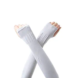 Digital Shoppy Arm Sleeves Warmers Sports Sleeve Sun UV Protection Hand Cover Cooling Warmer (GREY)