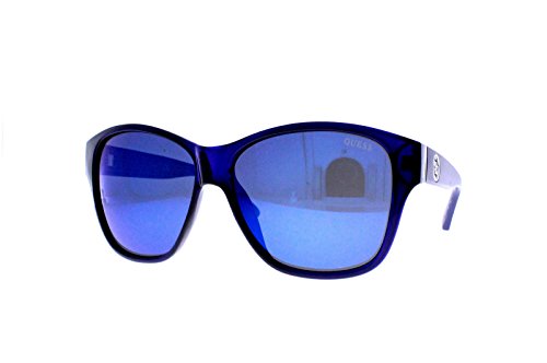Preisvergleich Produktbild Guess GU7412 C59 90X (shiny blue / blu mirror) Sonnenbrillen