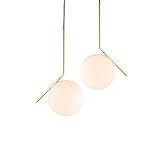 Plafonnier LED Moderne, Lustre en Boule Verre, Suspension Luminaire simples et élégantes, pour le salon Chambre à coucher Restaurant, 1pcs, E27, Ampoule Non incluse