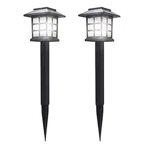 Solar Pathway Lights Outdoor Decor Garden Warm White Led Yard Stakes (2)