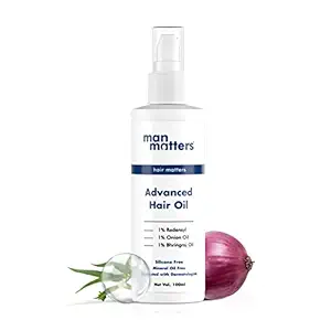 Man Matters Advanced Hair Oil With Redensyl for Men | Strengthens Hair and Improves Hair Health | Redensyl | Bhringraj Oil | Onion Oil | 100ml