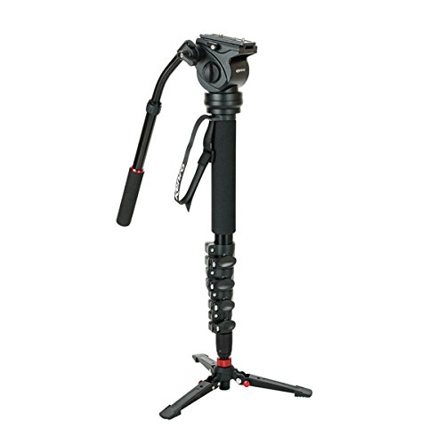 Kenro VH01F - Kit de monopié de Aluminio para vídeo con Base Plana y Cabeza fluida