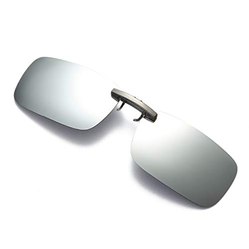 Preisvergleich Produktbild Nosii Quadratische polarisierte rahmenlose Clip On Sonnenbrillengläser für verschreibungspflichtige / Myopie-Brillen im Freien / Fahren (Color : White Mercury)