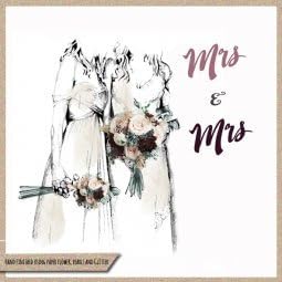 Tracey Russell Same Sex / Gay / Lesbian Wedding Day Card - Brides - Mrs &amp; Mrs - 7WM20