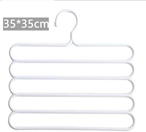 KKLL Pants rack Non-slip Color Multifunction Plastic Hanger The 5 floor Hanging Pants rack ?pack of 2? , white