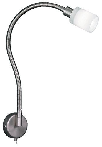 Preisvergleich Produktbild Knapstein Wandleuchte, mattnickel, Glas Bleikristall satiniert weiß GKS-21.769.05