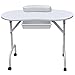 tinxs Professional Collapsible Manicure Nail Art Table Folding Foldable Portable Technician Desk Station Workstation with Pull Out Drawer/ Carry Bag/ Wrist Rest (White)