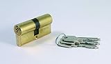 Latonado. Tesa Assa Abloy, 52003030L, Cilindro Estándar, TE5, Leva Corta, Llave - Llave, Latonado, 30 x 30 mm