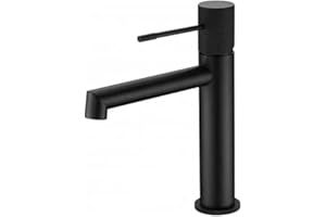 MICE COLLECTION IMEX - Grifo monomando de lavabo, Grifería baño, agua frio/caliente - Serie LINE Negro Mate - BDD038-1NG