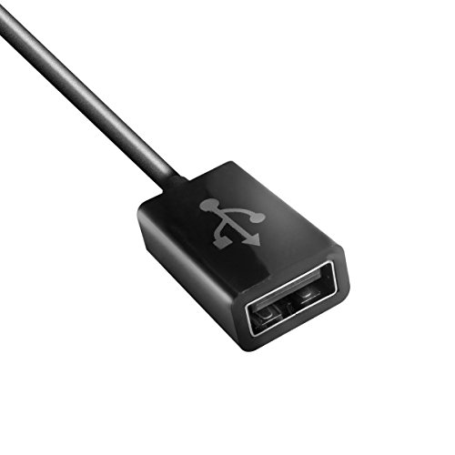 USB OTG (On-the-go) Adapter Kabel für Samsung Galaxy Note 10.1 N8000, N8010, Tab 7.0, 8.9, 10.1, Tab 2 7.0, 10.1 – 10cm – schwarz - 3