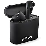 pTron Bassbuds Lite V2 In-Ear True Wireless Bluetooth 5.0 Headphones with HiFi Deep Bass, Total 20Hrs Playtime, Ergonomic Sweatproof Earbuds, Noise Isolation, Voice Assistance & Built-in Mic - (Black)