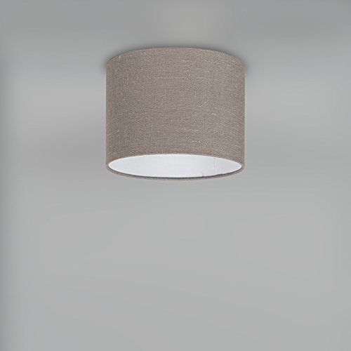 QAZQA Modern Polyester Lampenschirm 20/20/15 Zylinder alt-grau , Rund gerade Schirm Pendelleuchte, Schirm Stehleuchte, - 3