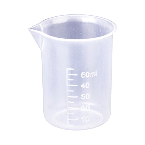 2 Stück 50 ml Transparenter Messbecher für Labor oder Küche | Kunststoff Becher | Klarer Kunststoffbecher für Labor Tests - 2