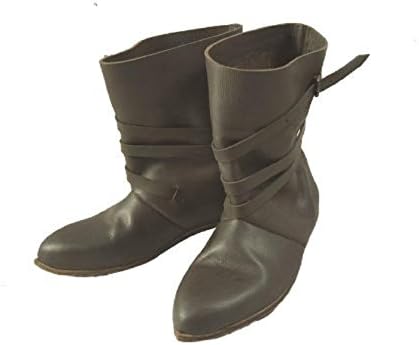 GDFB Get Dressed For Battle15th Century Men's Shoes with 1 Buckle and Straps/Medieval Handmade Leather Shoes Footwear