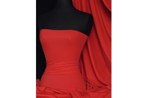 Premium Quality Matte Nylon Lycra | 4 Way Stretch Swim Wear, Dance Leotard, Leggings Material | Matching Shades in Mesh | 50+ Colours In Stock | Sold By The Metre | By Tia Knight (Red, 1 Metre)