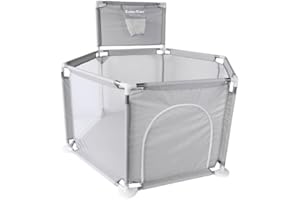 GUBBY GUPS® Laufstall Baby Bällebad Laufgitter Baby mit Basketballkorb,120x120x66cm und als Lauflernhilfe