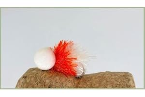 TROUTFLIES UK EGG AND BLOB FLIES Blob Fly, 6 x Orange Booby Blobs, Trout Flies, size 10, for fly fishing