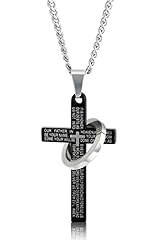 Collana Croce Uomo Donna In Acciaio Inossidabile – Regalo Perfetto Per Comunione O Compleanno (Luce Dorata)