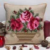 Twilleys Tapestry - large count cushion kit - Antique Rose Basket