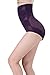 Bigood Women Cross Lace Boyshort High Waist Underpants Purple XXL Waist 80-86 cm