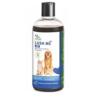 Natural Remedies Lush Me Up Mild Anti-Hairfall Shampoo for Dogs, Cats & Pups of All Breeds, 350 ml