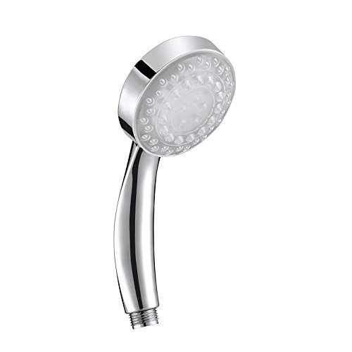SunJas Handbrausen Einbauduschköpfe LED Duschkopf, Duschbrause Brausekopf mit 3 Farben grün, blan, rot Farbwechsel/7 Farbe automatic Farbwechsel Temperaturfühler Rund (3 Farben RGB) - 5