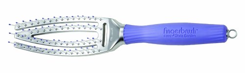 Ionen-Haar-Bürste Olivia Garden Fingerbrush klein, 4-reihig, zum täglichen Entwirren der Haare mit sanfter Kopf-Massage, antistatische Nylonborsten, für kurze und mittellange Haare