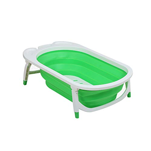 Preisvergleich Produktbild NYJS Baby Faltende Badewanne, Große Kapazität Schwimmbad Rutschfeste Weiche Komfortable Faltbare Und Tragbare Reise Für Neugeborene (Farbe : Green)