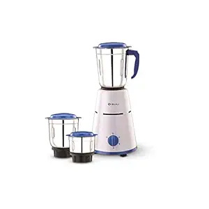 Bajaj Pluto 500-Watt Mixer Grinder with 3 Jars (White)