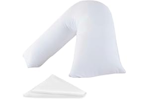 MH Traders Extra Filled V Pillow with Pillowcase. Orthopedic Support Pillow for Neck, Back & Shoulder Maternity & Pregnancy Pillow V Pillow with Microfiber Filling & Machine Washable