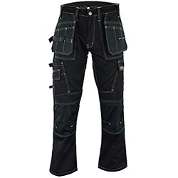 Hommes's Pro Pantalons de Travail Pantalons Cordura Genou Travail Pantalons Cargo Combat Travailleur Tailles comme Dewalt FR: 48/M (38W/31L Taille Fabrication)