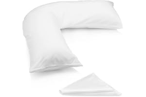 MH Traders Luxury Support v pillow with pillowcase. Orthopedic support pillow for neck, back & shoulder. Maternity & pregnancy pillow. V pillow with microfiber filling & machine washable