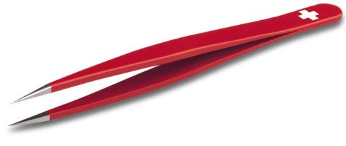 Rubis splinter tweezers, red with Swiss cross