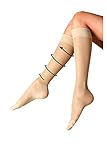 Compression Socks Good For Work or Travel - Size 4-8 - Natural & Black (Natural)