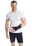 SUJETA E INMOBILIZA CON SEGURIDAD el pulgar y la muñeca, personaliza el nivel de compresión dejando los dedos libres. Ayuda a controlar la amplitud deL movimiento y permite colocar la muñeca en la posición requerida. Asegura una fijación óptima al mismo tiempo que previene la atrofia de los músculos.