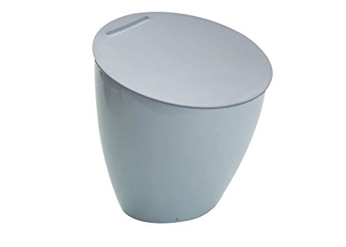 Moolecole Creative Fashion Beveled Grey Plastic Trash Bin Table Office Desk Mini Dustbin Trash Can