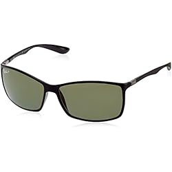 Ray-Ban Liteforce Gafas de sol, Rectangulares, Polarizadas, 61, Matte Black