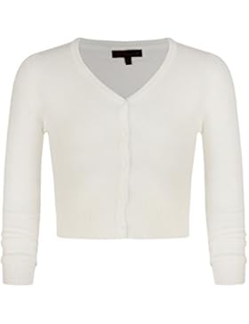 LOTMART Mädchen V-ausschnitt Fein Strickjacke Kinder Langärmelig Bauchfrei Pullover Top