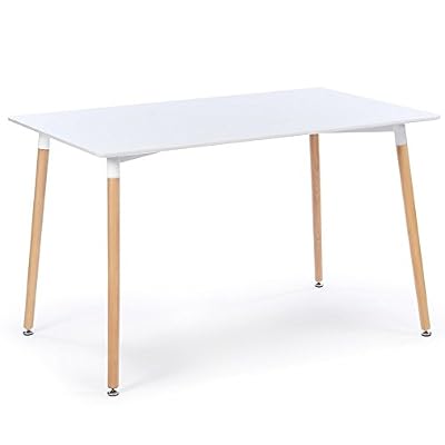 IDMarket - Table à manger scandinave SARA blanche