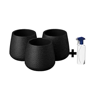 WM Self Watering Flower pots 8 Inch | Indoor and Outdoor Gardening Decorative Eco Friendly Plant Pots | (Set of 3) | Made of Non-Fadable UV Treated Virgin Plastic