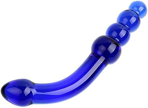 Double Head Glass Dildo for G-spot Stimulation Beads Butt Plug Prostate Massager Crystal Balls Sex Toy for Women
