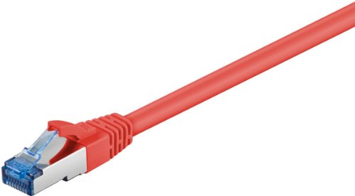 Wentronic 93745 Cat6a Netzwerkkabel S/FTP (2x RJ45 Stecker, PIMF doppelt geschirmt) rot