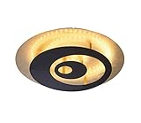 Farbe: gold, schwarz LED Design Decken Lampe Wohn Zimmer Beleuchtung DIMMER Leuchte schwarz gold Paul Neuhaus 7042-18