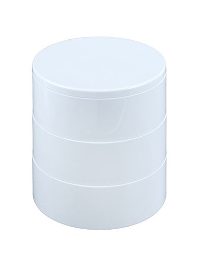 Wenko 22655100 Kosmetik Tower Kosmetik Organizer mit 3 Drehbaren Fächern und Spiegel, Acrylnitril-Butadien-Styrol (ABS), Weiß, 13 x 13 x 14 cm - 3