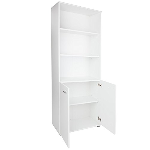 Schrank Regal Standregal Bücherregal Bücherschrank, 5 Fächer, 71 x 180 x 35 cm, weiß - 2