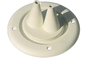 PARACHINISHOP Cuffia PASSACAVI 2 Fori Bianca con GHIERA Rigida Accessori Barca Nautica